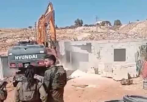 Israeli forces demolish a Palestinian-owned house northeast of occupied Jerusalem