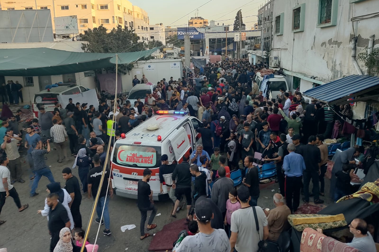 Dozens of people killed and injured in Israeli airstrikes targeting main entrance of al-Shifa hospital in Gaza
