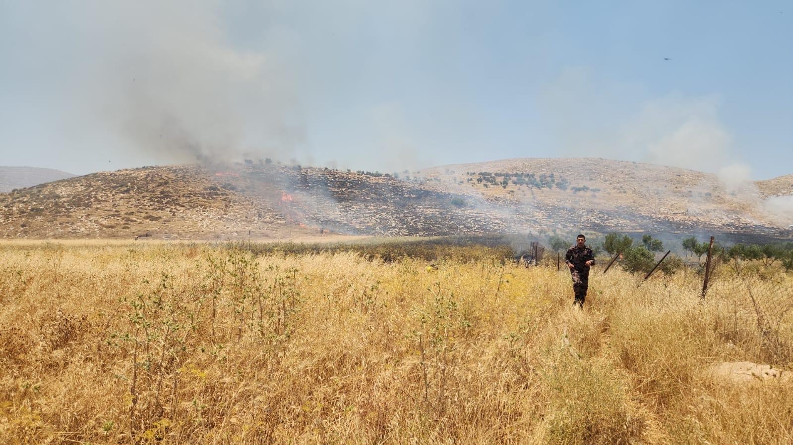 PCD crews extinguish fire resulting from Israeli arson attack near Nablus