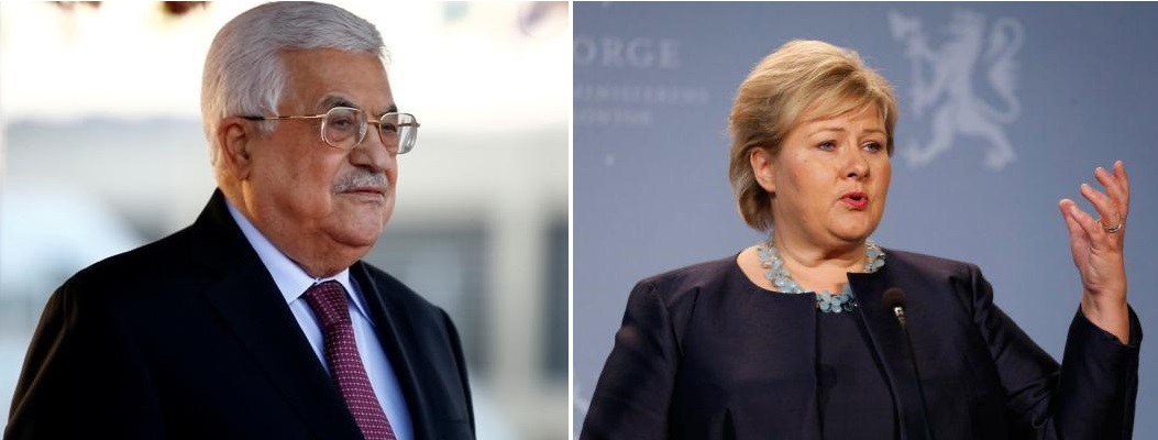 President Abbas discusses developments with Norwegian Premier 