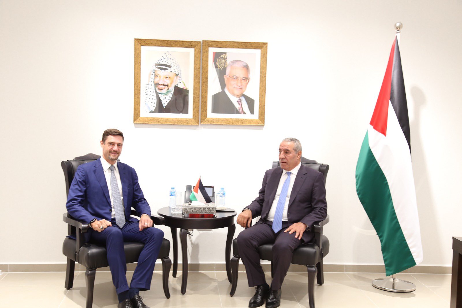 PLO Secretary-General with the EU Representative in Palestine.
