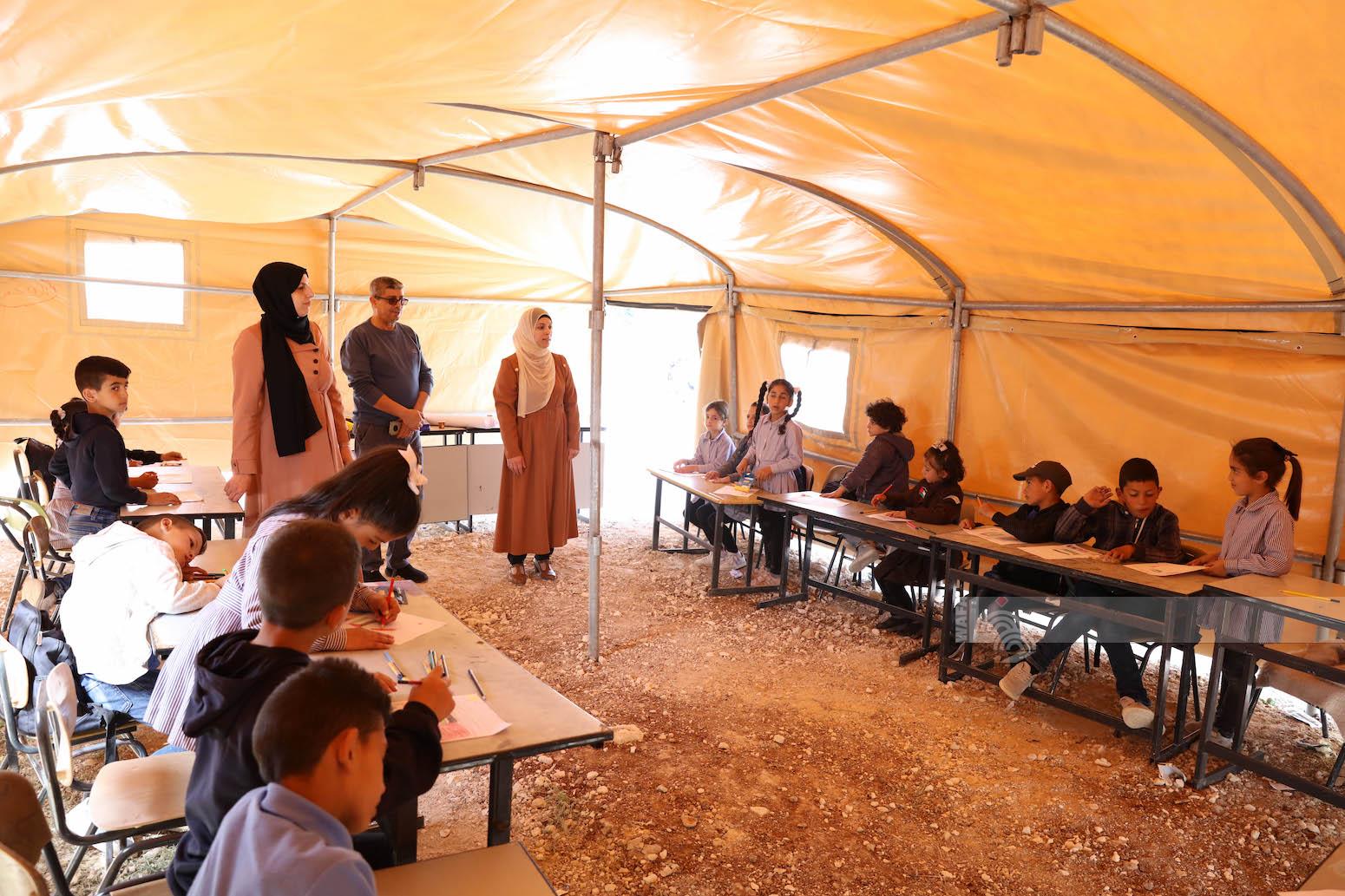 A day after Israel demolished their school and activists rebuilt it, students return to Jibb al-Deeb school