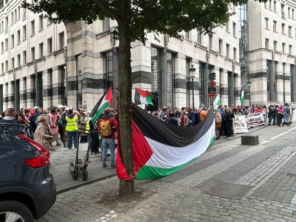 Mass demonstration held in Brussels calls for sanctions on Israeli occupation
