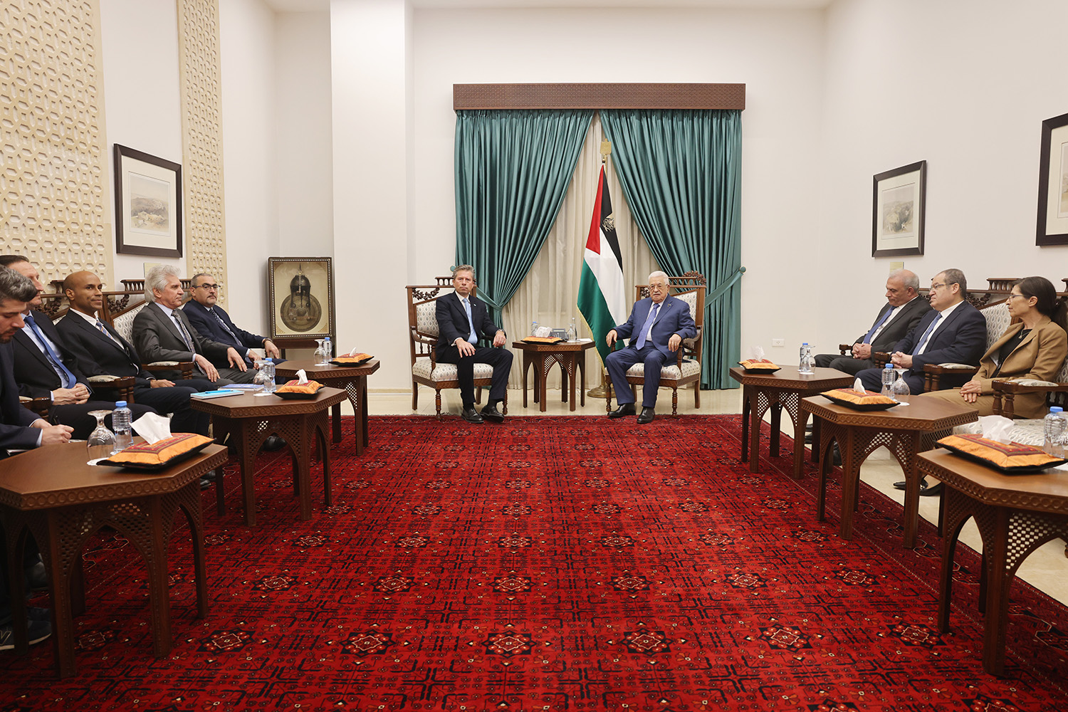 President Mahmoud Abbas meets with UN Under-Secretary-General for Humanitarian Affairs Tom Fletcher (Photo credit: Thaer Ghanayem)