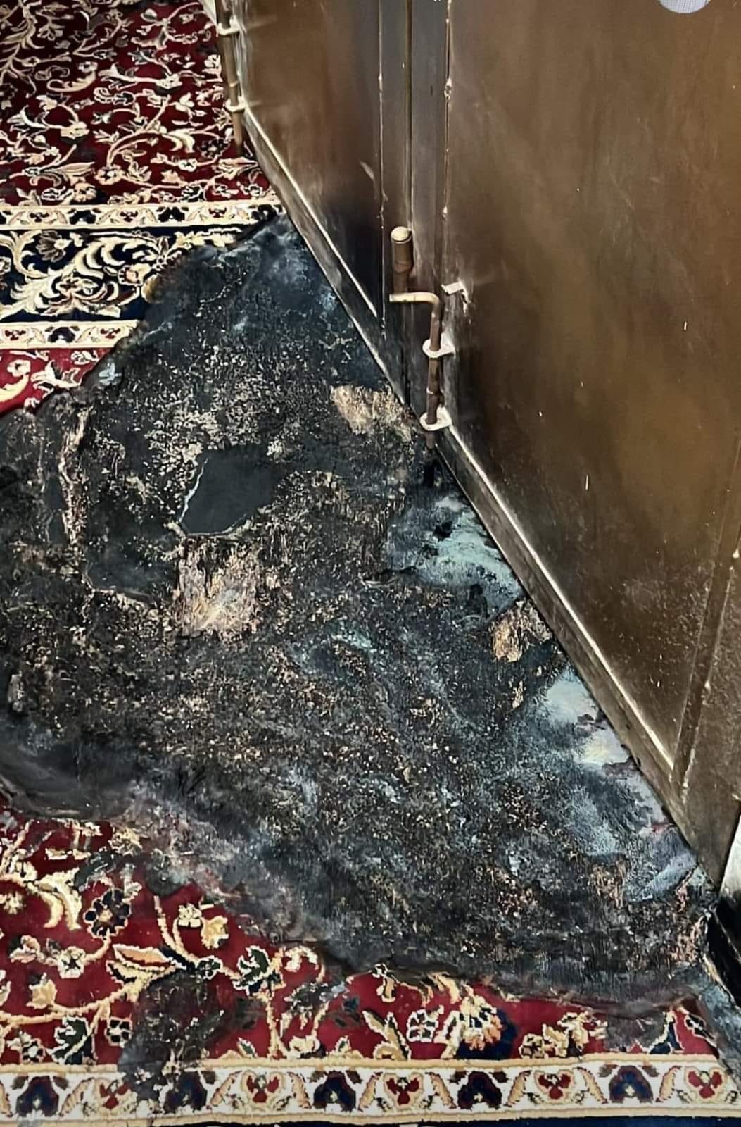 Israeli settlers torch parts of a mosque in a West Bank village south of Nablus