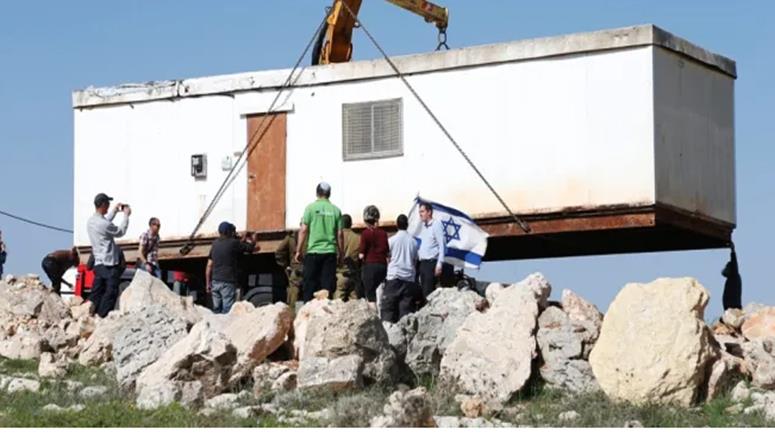 New settlement outpost erected illegally on Palestinian land in the north of the West Bank