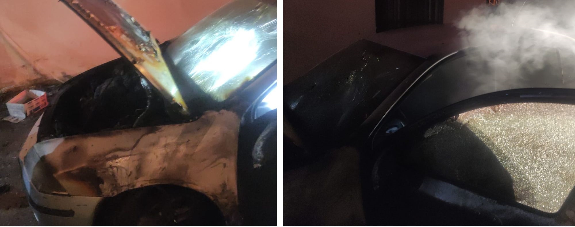 Israeli terror settler militias set vehicles on fire south of Nablus