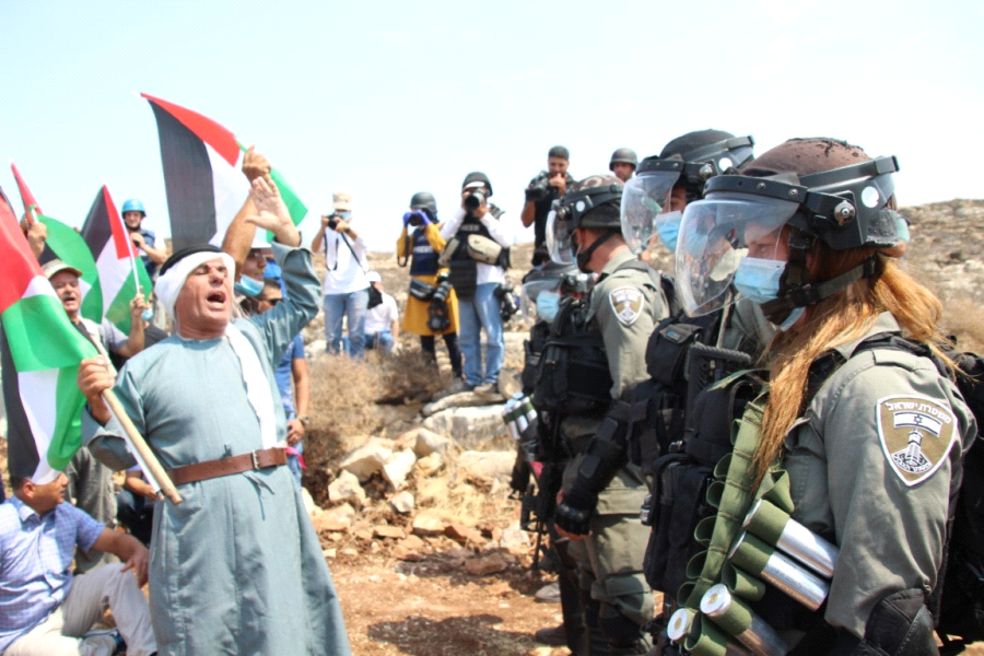 Four Palestinians shot and injured, including one seriously, as Israeli forces attack rally in support of Gaza 