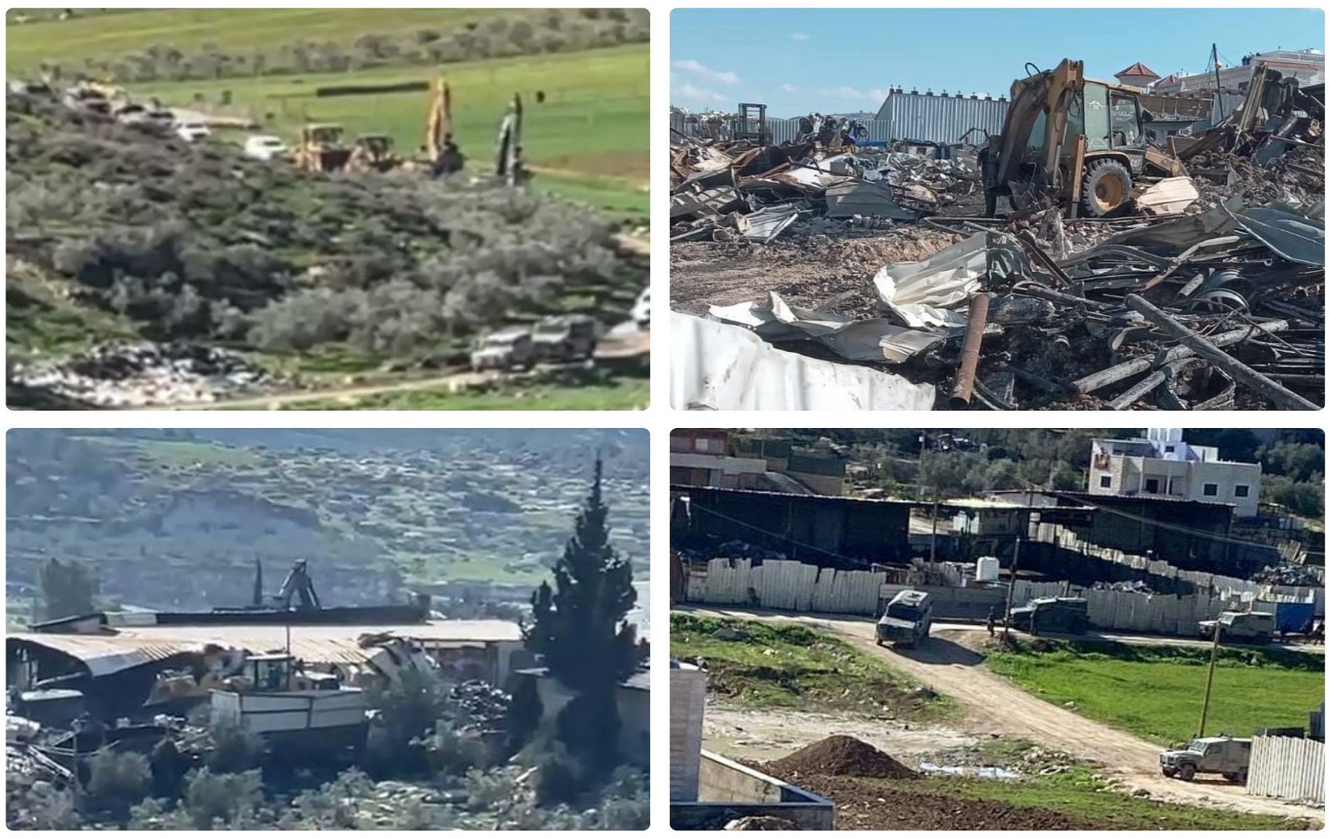 Israeli forces demolish seven sheds, seize heavy machinery owned by Palestinians in Hebron area-town 