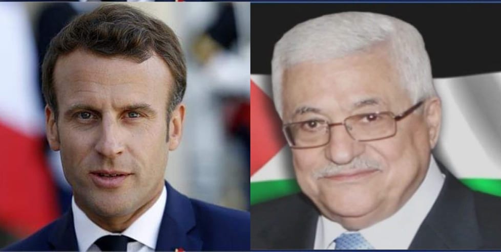 Macron affirms to President Abbas his support for peace, continued efforts to stop current escalation
