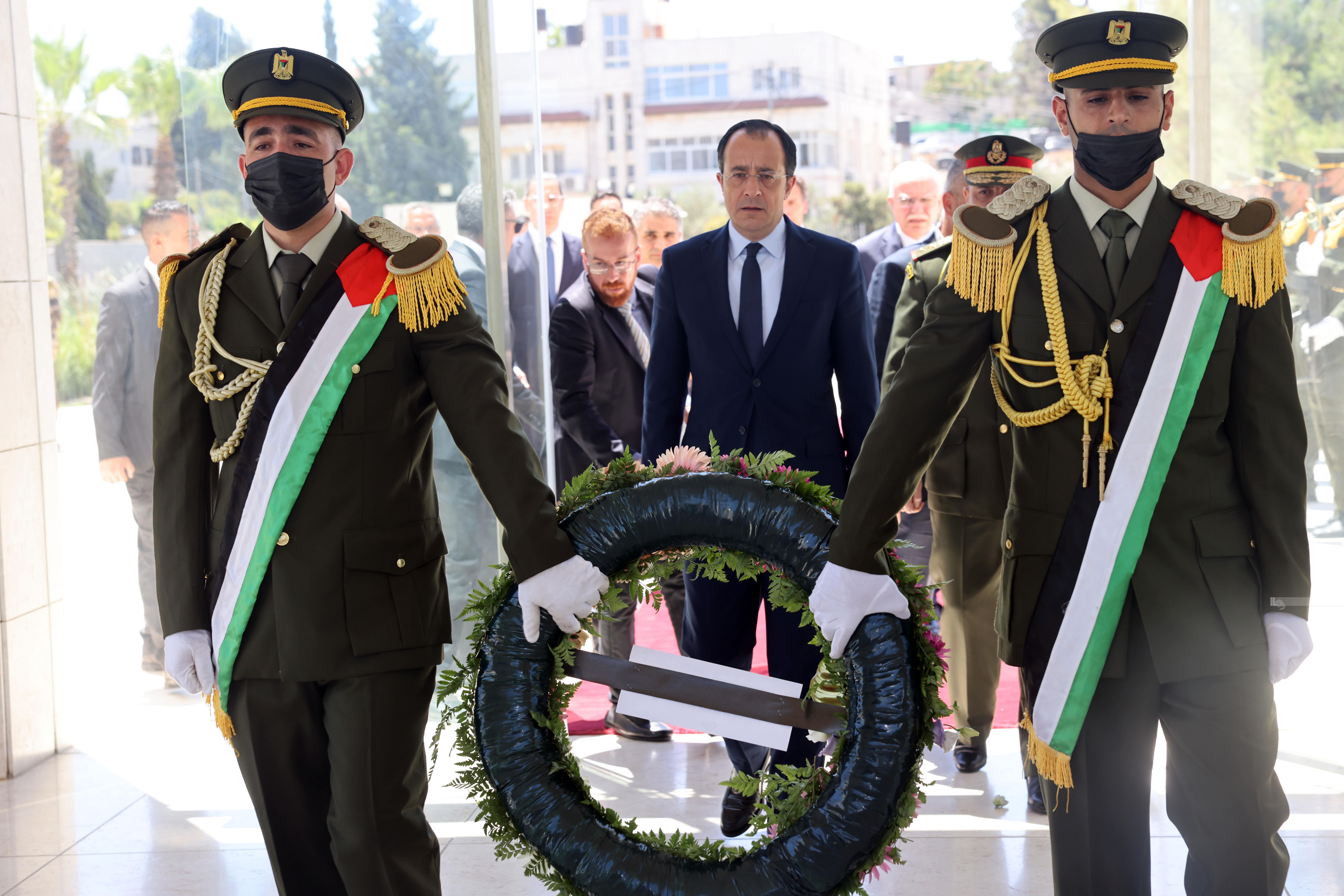 Cypriot president arrives in Palestine on an official visit