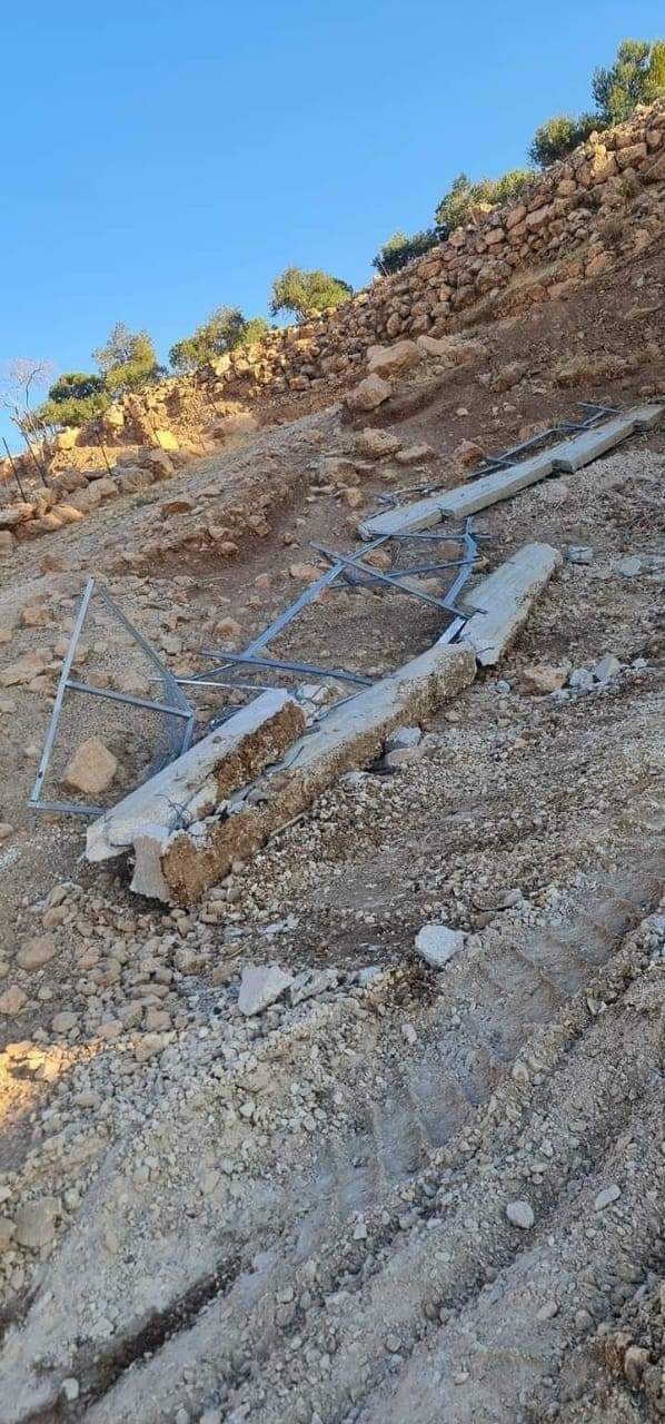 In its efforts to keep Palestinian water resources under its control, Israel destroys water spring pipelines